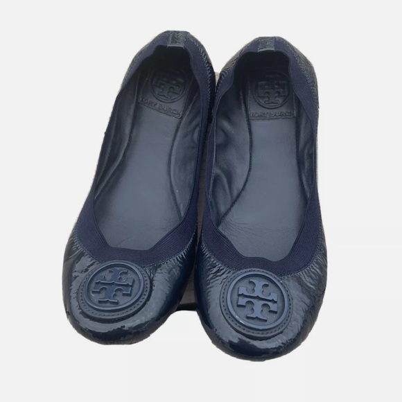 Tory Burch Shoes - Tory Burch Patent Leather Ballet Flats - Navy Blue - Size 6.5M